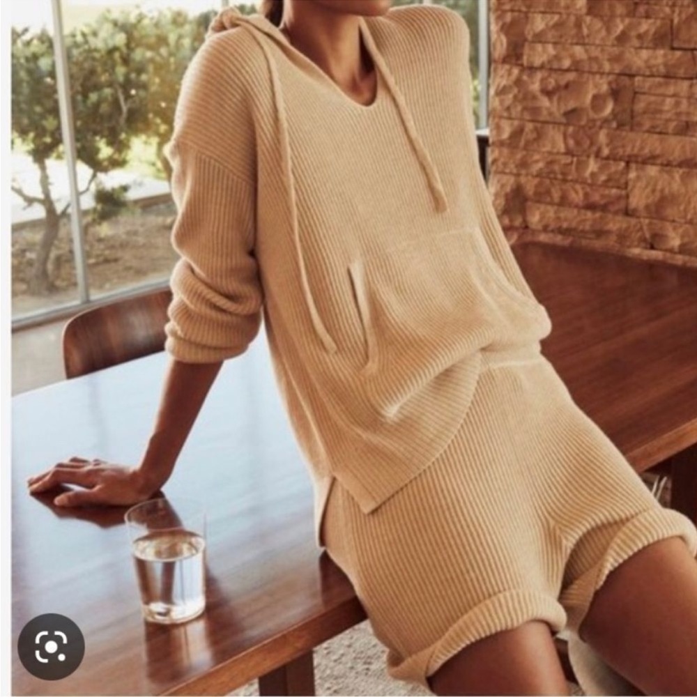 Cotton-cashmere blend sweater and shorts set from J. Crew.